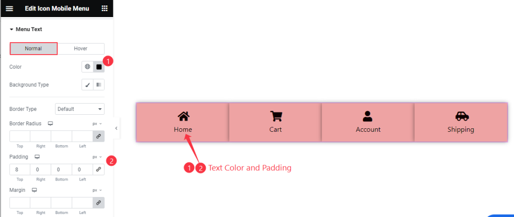 Menu text normal - BdThemes