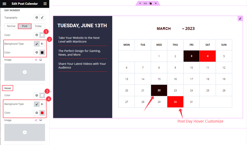 Calendar Days 2 Post - BdThemes