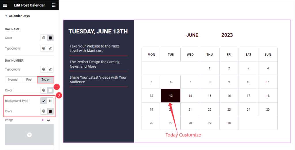 Calendar Days 3 Today - BdThemes