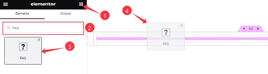 Inserting The FAQ / Accordion / Spoiler Widget