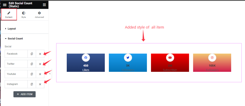 Social Count Style 3 all item addes - BdThemes