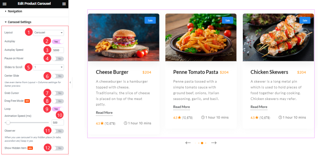 Carousel Settings 2 - BdThemes