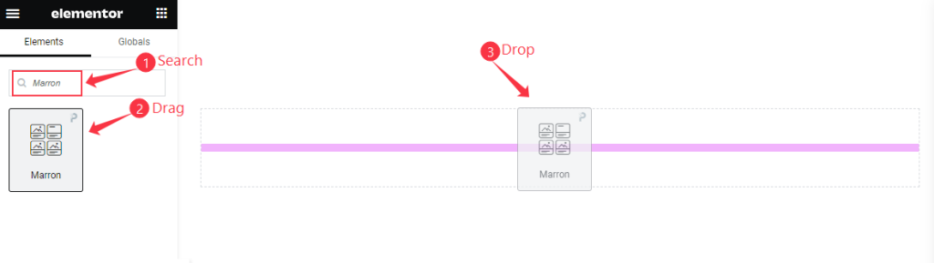 Insert Marron widget - BdThemes