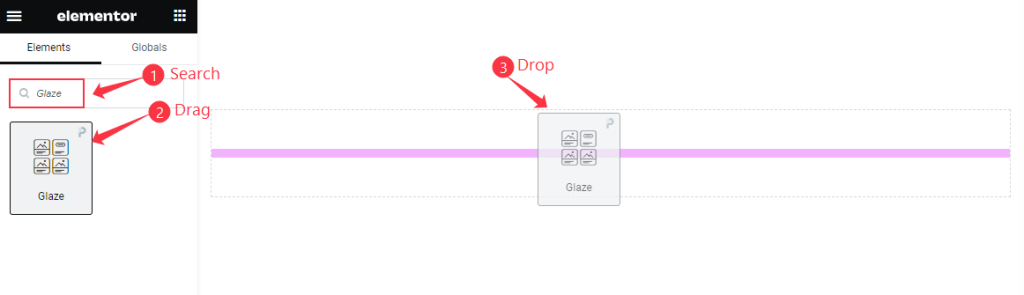 Inserting glaze widget - BdThemes