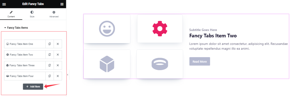 Fancy Tabs Items1 - BdThemes