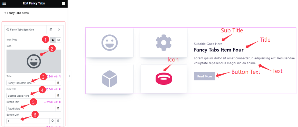Fancy Tabs Items2 - BdThemes