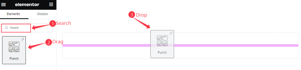 Inserting Punch widget - BdThemes