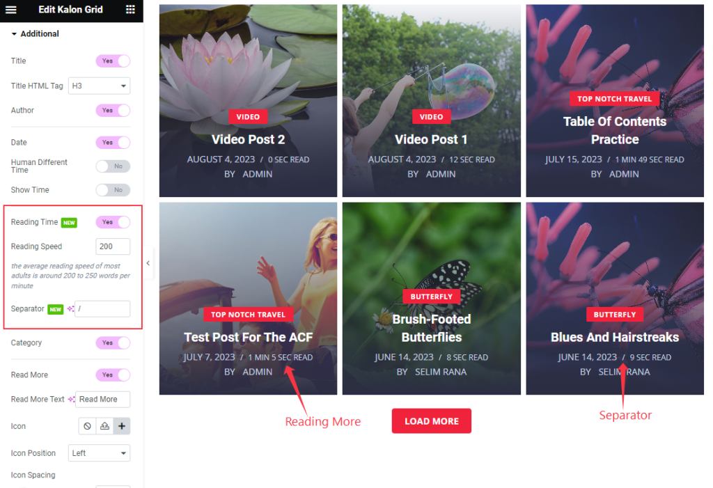 Additional Reading Time and Separator - BdThemes