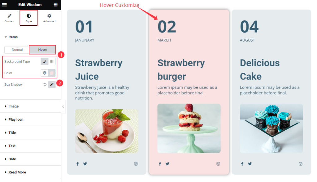 items hover - BdThemes