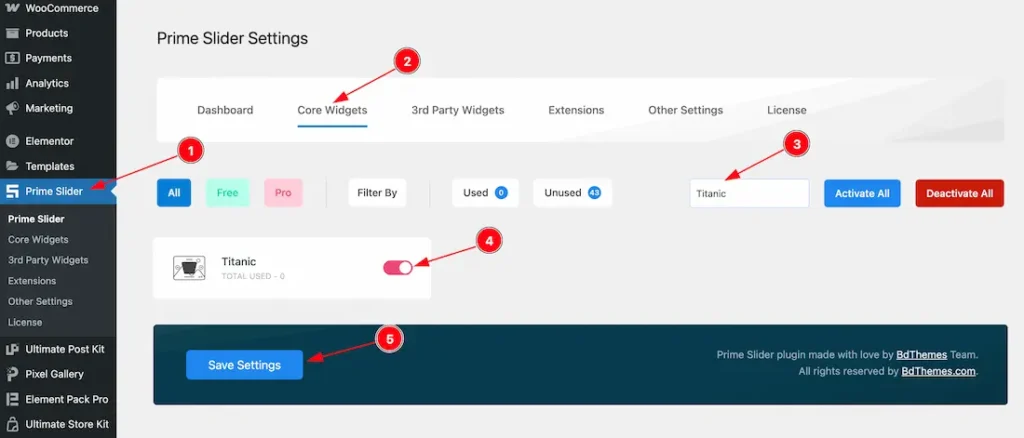 Enable The Titanic Slider Widget