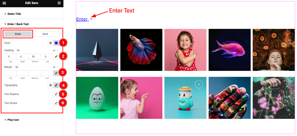 EnterBack Text - BdThemes