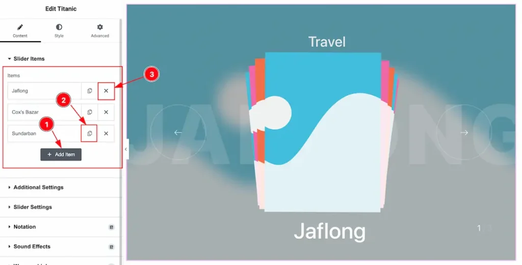 Slider Items Section