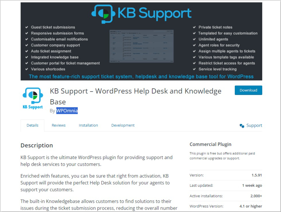 best knowledge base plugin for wordpress- KB-Support