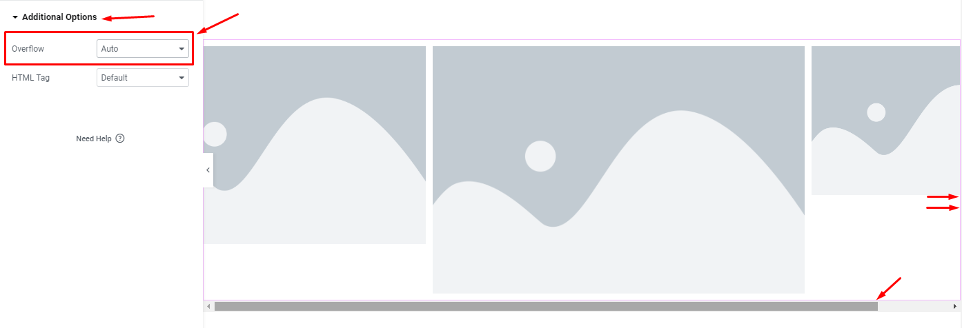 Overflow auto configuration for Flexbox