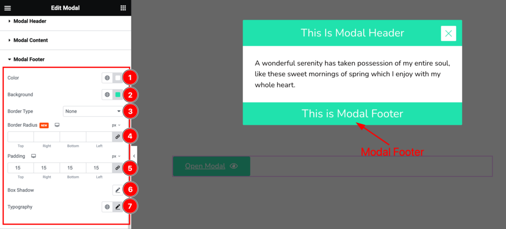 S.Modal Footer - BdThemes