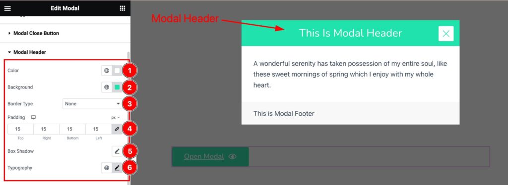 S.Modal Header - BdThemes