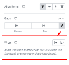 Wrap controls for Flexbox container