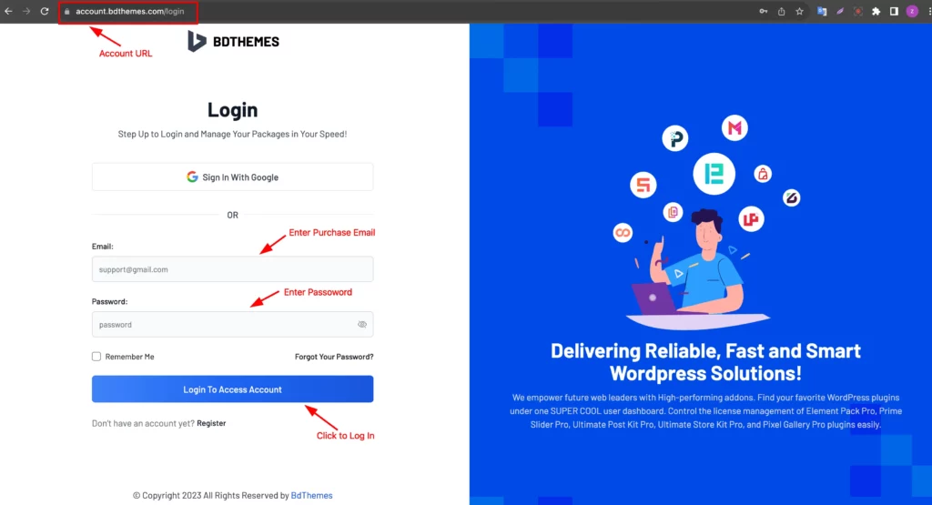 Log in to dashboard demopng 1 - BdThemes