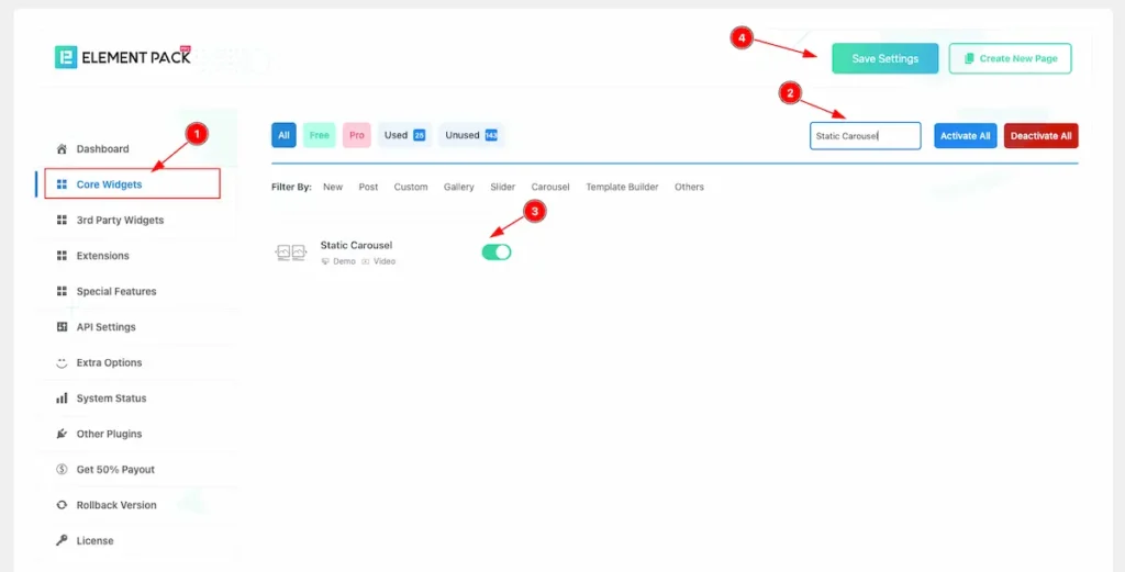 Activate Static Carousel - BdThemes