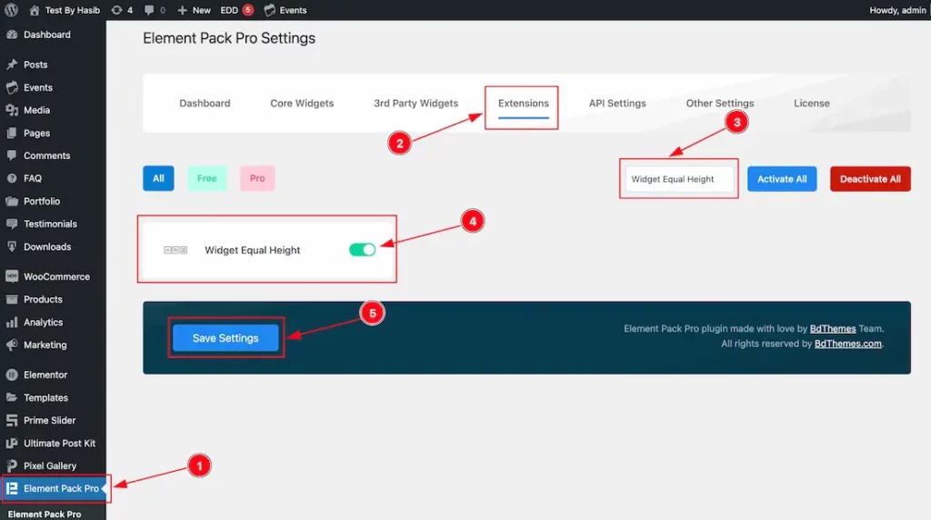 How To Use Widget Equal Height Extension By Element Pack Pro
