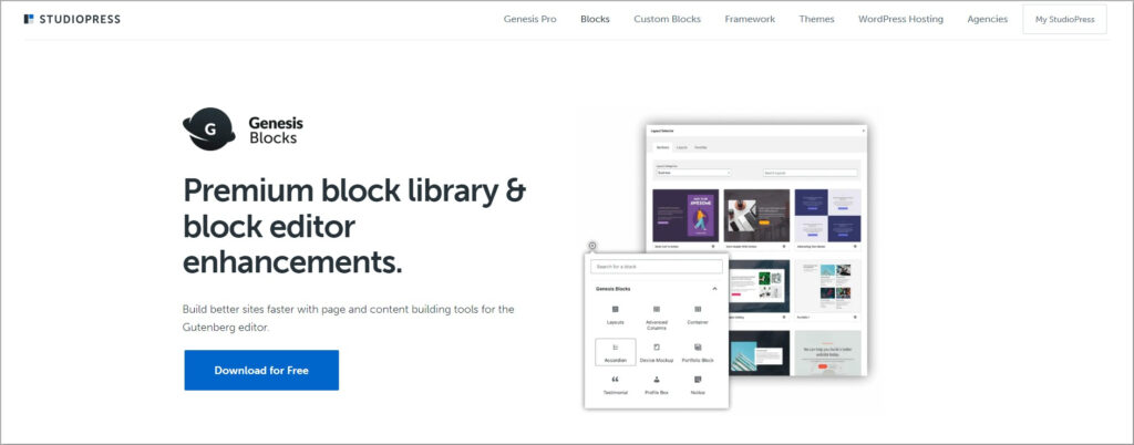 Genesis Blocks StudioPress - BdThemes