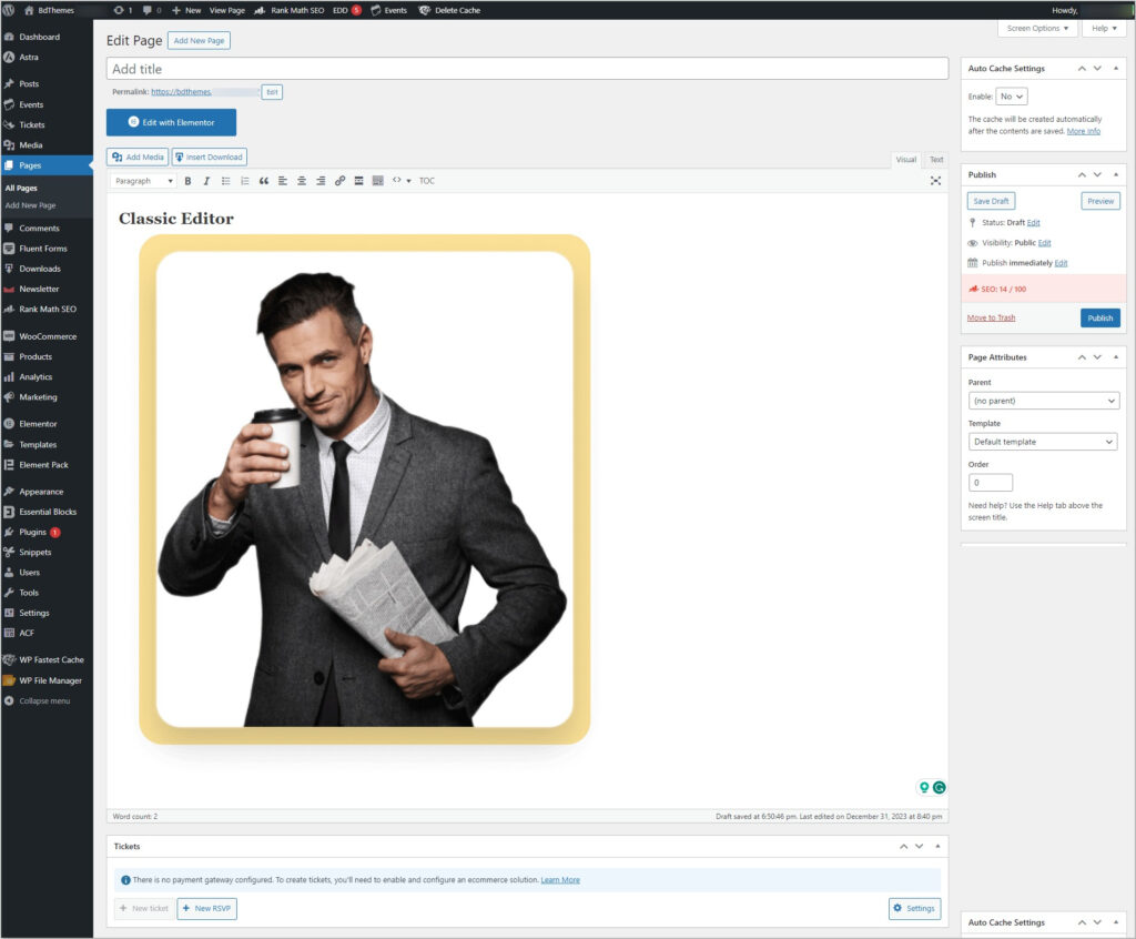 classic editor - BdThemes