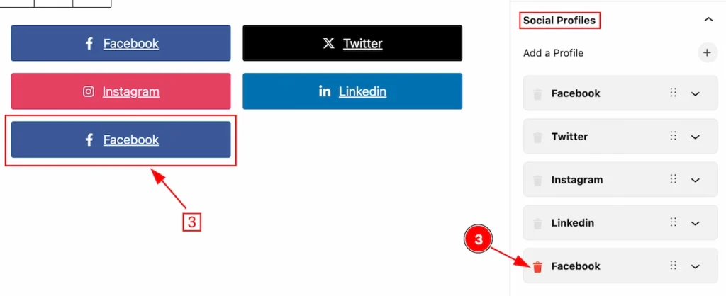 social profile delete - BdThemes