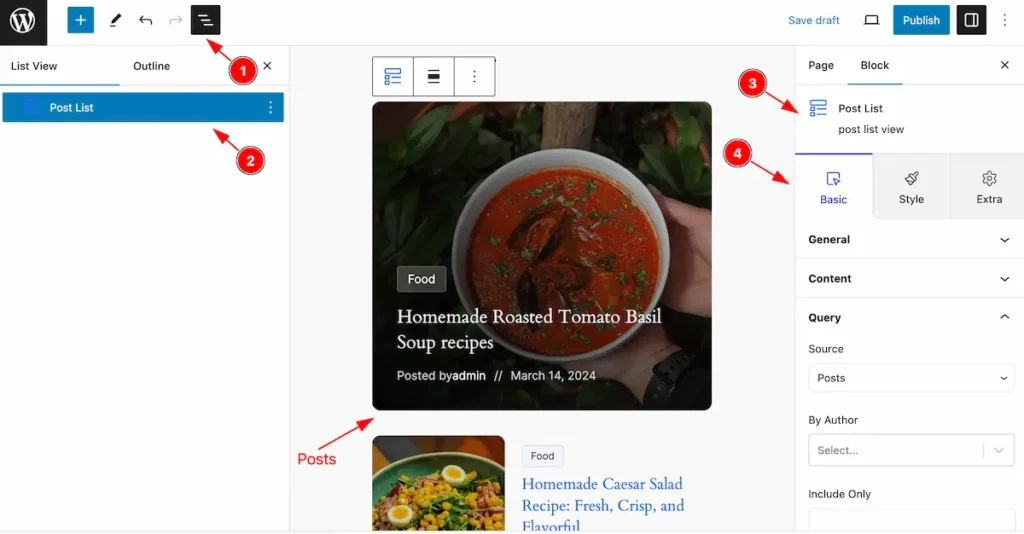 list view and controls - BdThemes