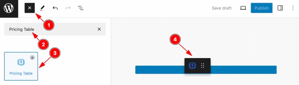 Search and insert pricing list - BdThemes