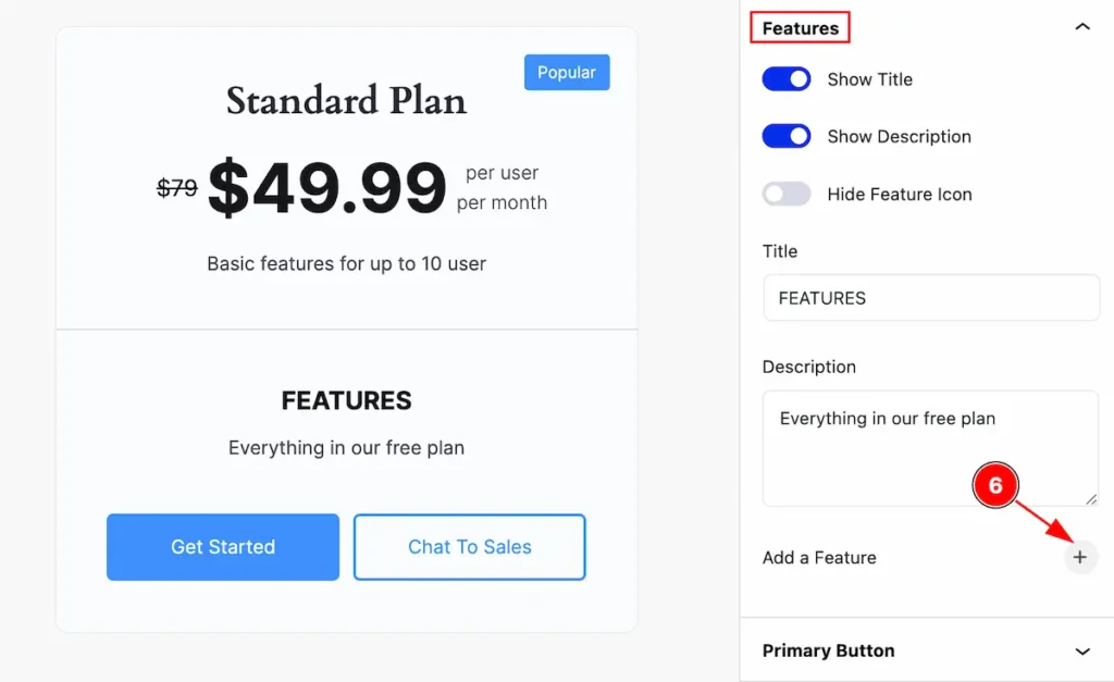 feature item add click on plus - BdThemes