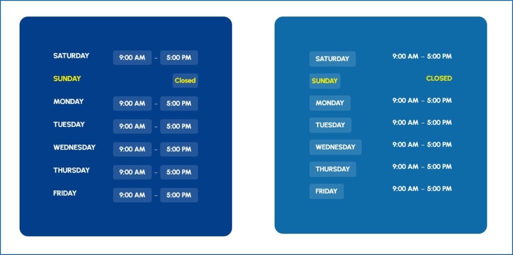 Business hours - Zoloblocks