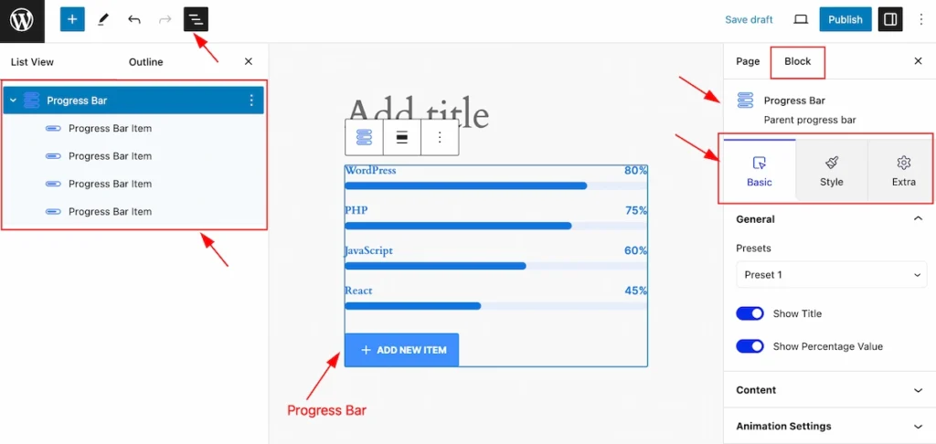 list view and progress bar - BdThemes