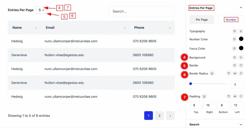 Entries Per Page number 3 - BdThemes