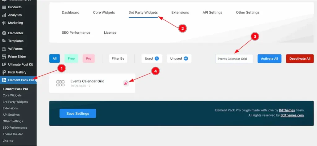 How To Use Events Calendar Grid Widget By Element Pack