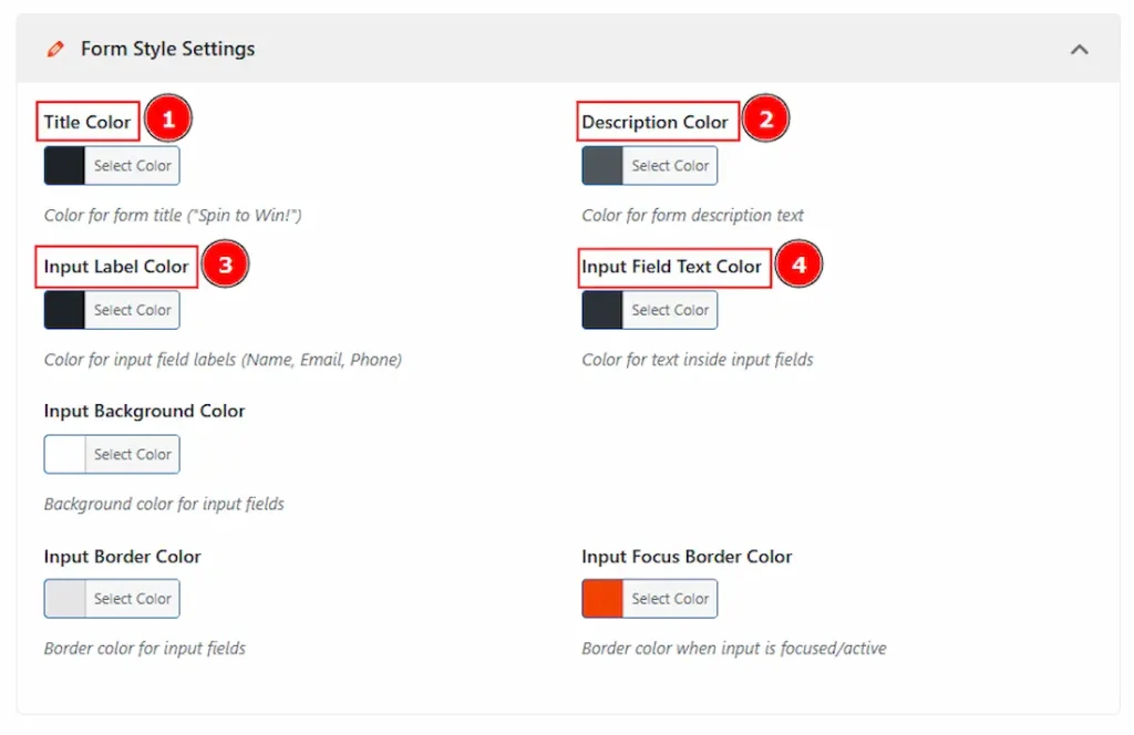 Form Style Settings