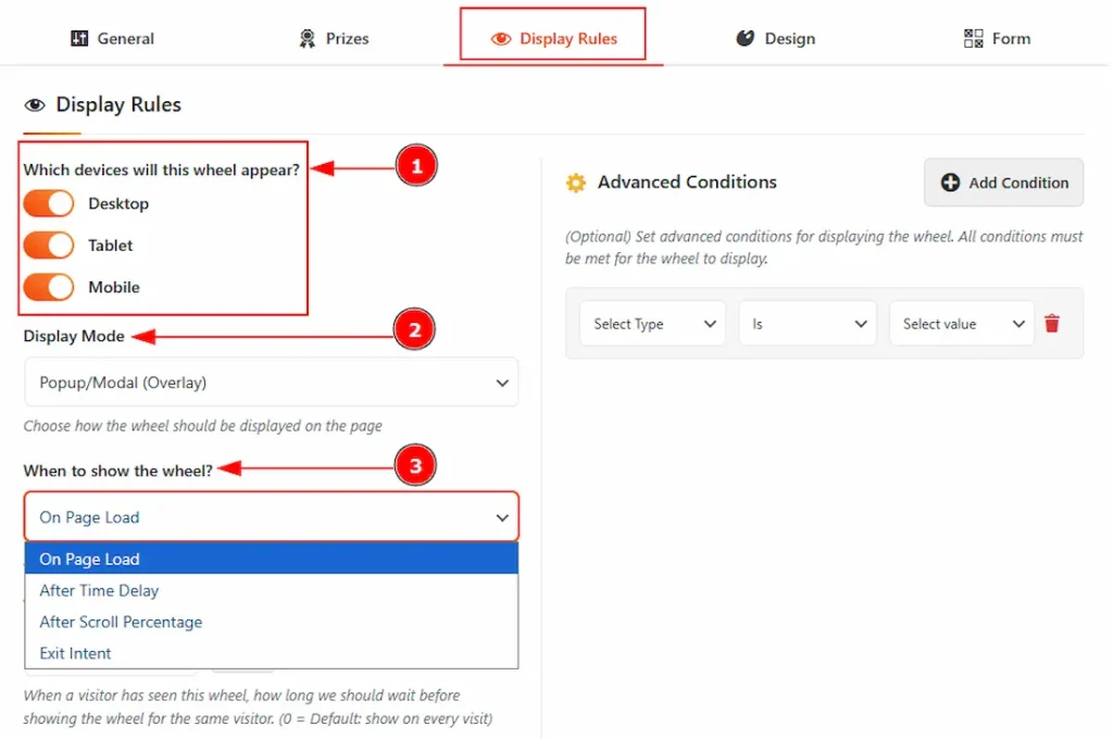 Display Rules Tab