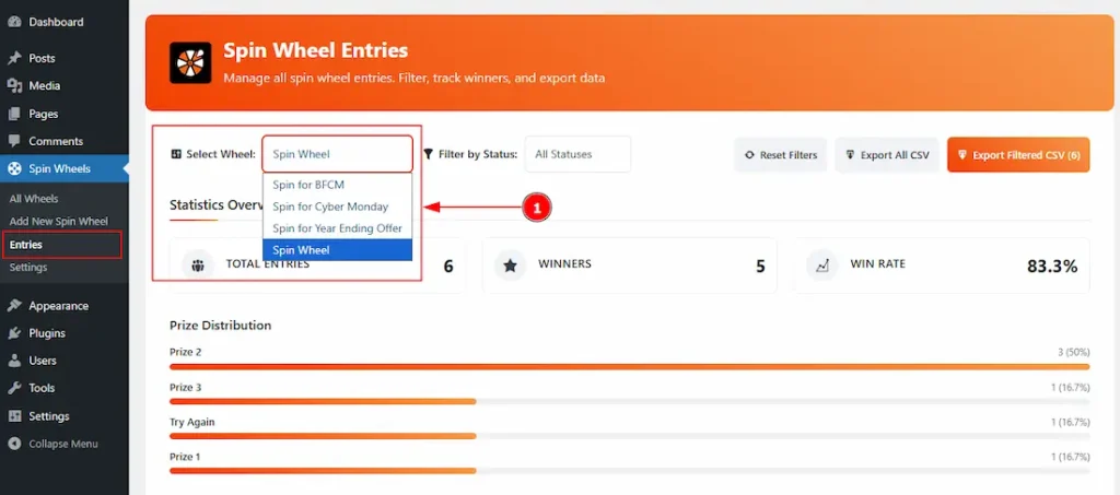 Entries Section