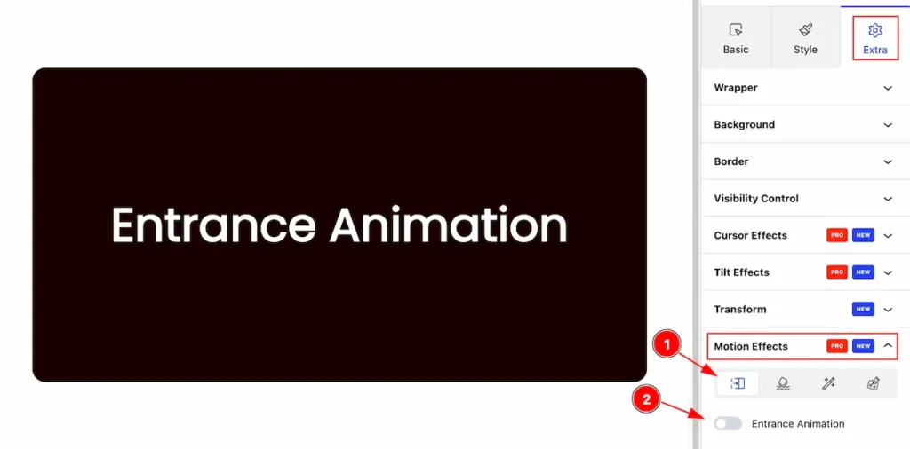 How to use Shape Divider Extension by Zoloblocks 2 find the entrance animation - BdThemes