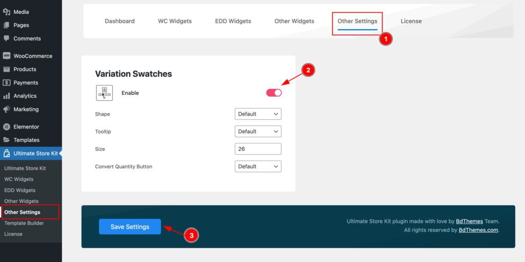 Enable Variation Swatches Feature