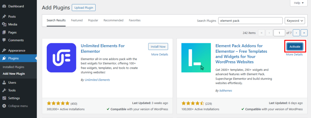 Activating Free WordPress Plugin on a website
