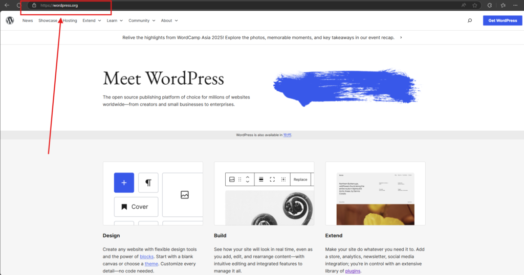 Image: Visit the Official WordPress Website