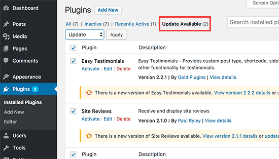 Performing Bulk Updates on WordPress Plugin