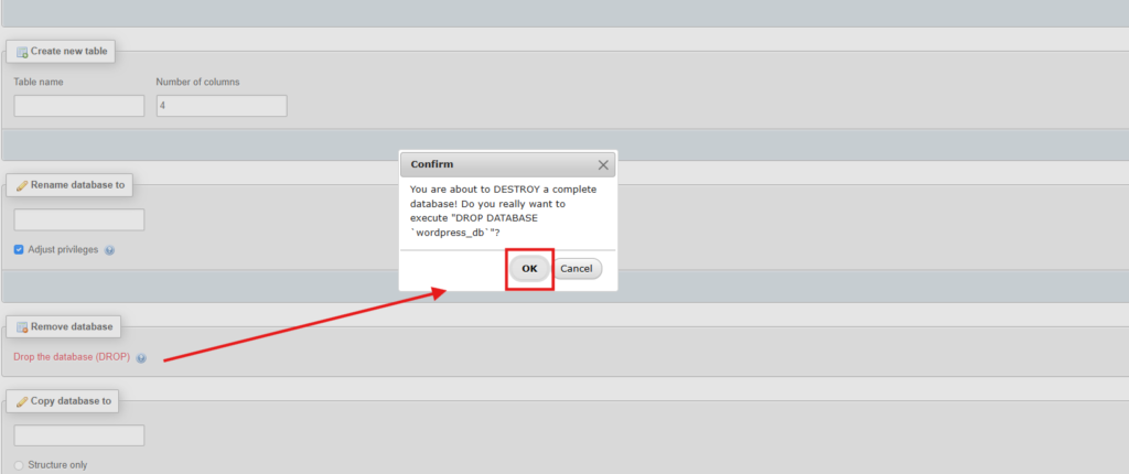 Image: click Drop to delete