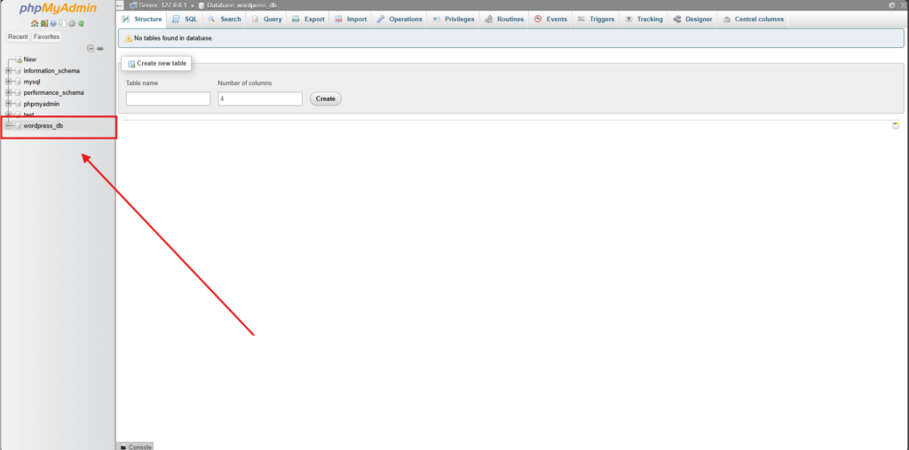 Image: Verify Database Creation