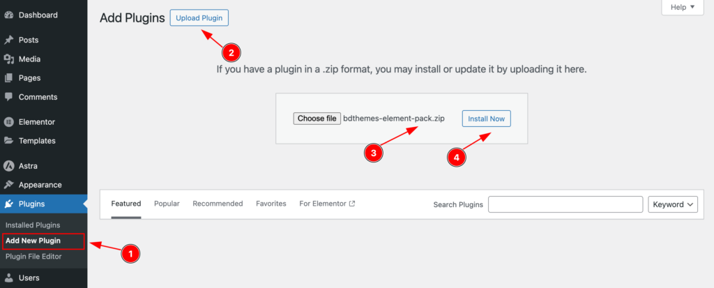Install and Activate Element Pack Pro