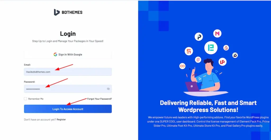 login - BdThemes