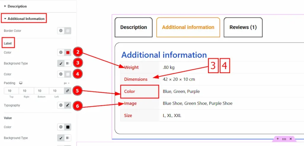 Additional Information Label 1 - BdThemes