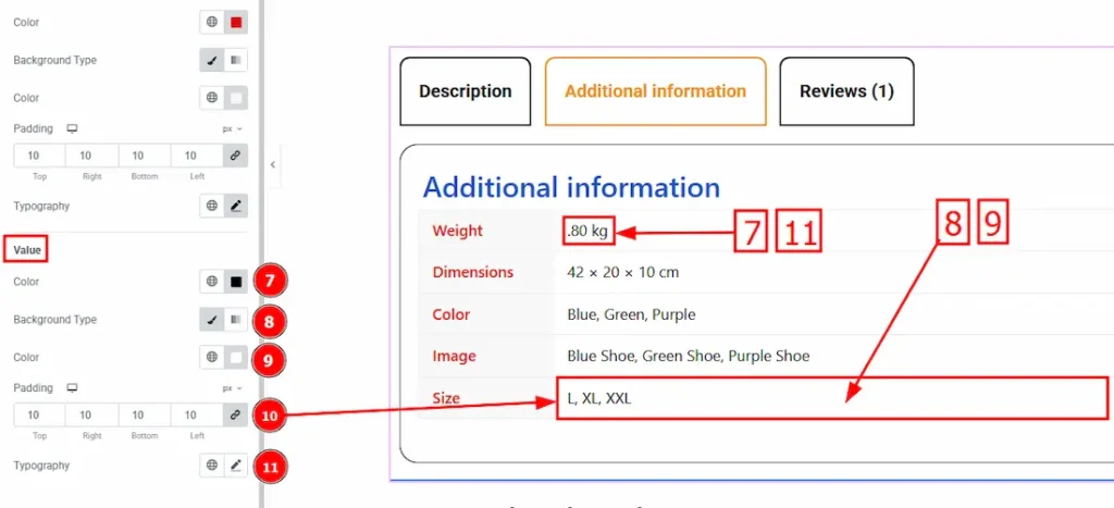 Additional Information Value 1 - BdThemes