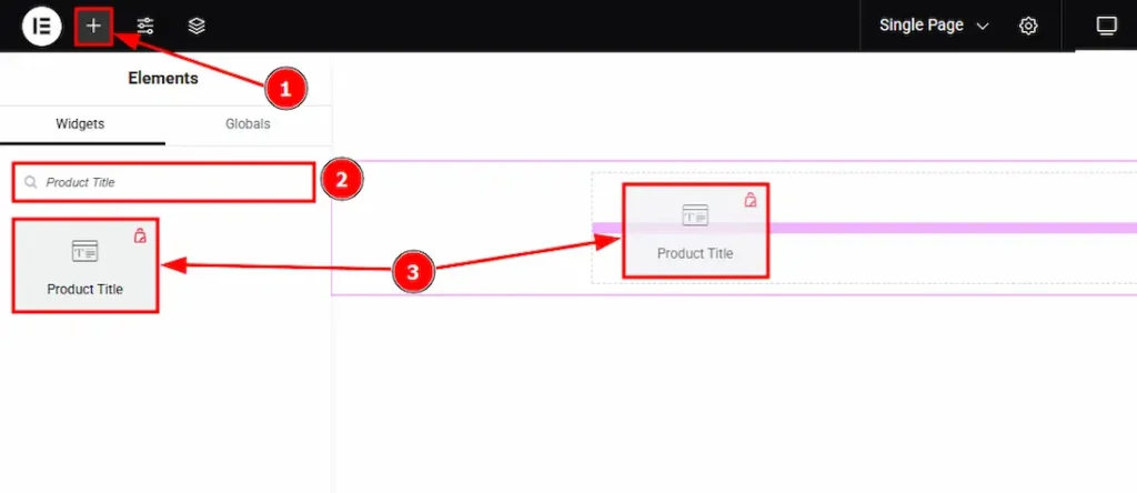Drag Drop the Product Title widget - BdThemes