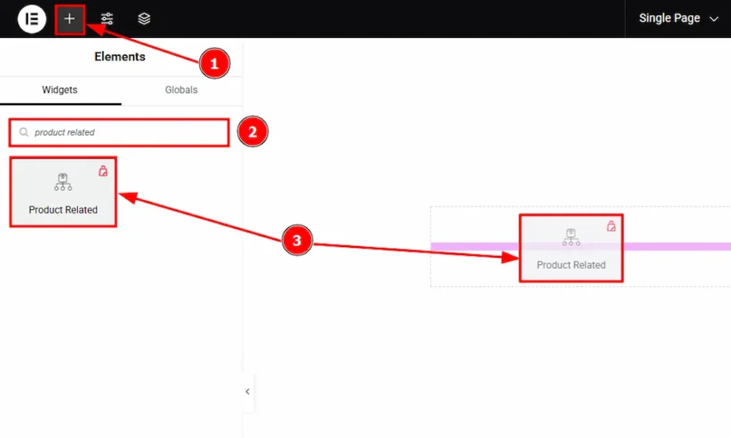 Inserting The Product Related widget
